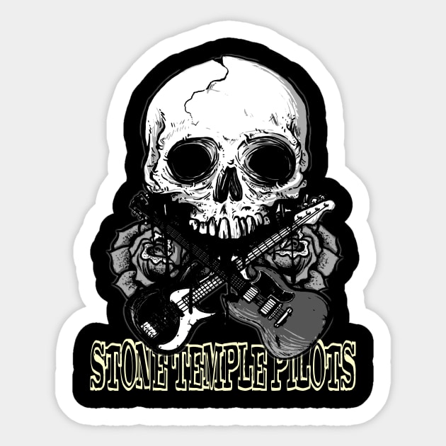 skull stone temple pilot Rock Band Sticker TeePublic